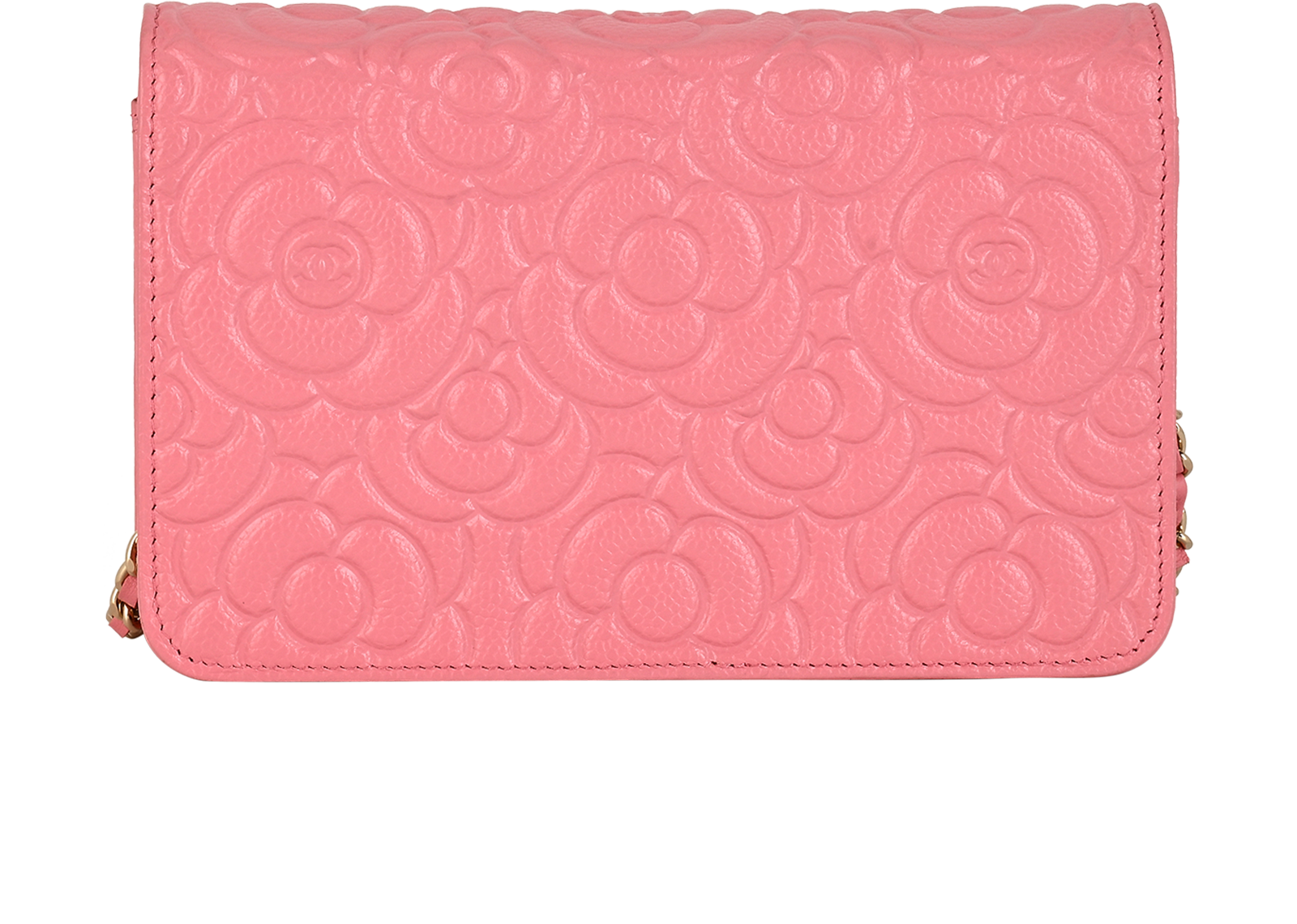 Camellia Wallet On Chain, &pound;2,100, Handbags, Pink, Caviar Leather, Back view